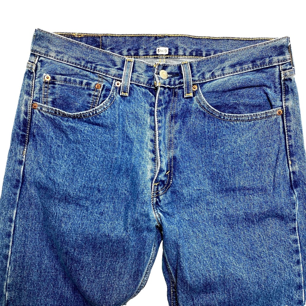 Levi's 505 Jeans Mens 34 Blue Denim Regular Straight American Pants Cowboy